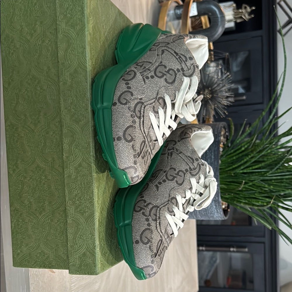 Gucci Brown and Green Sneakers